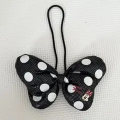 ディズニー ミニー リボンヘアゴム⭐︎水玉 ドット ラメ 黒 ブラック