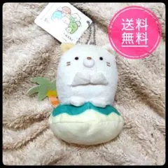【タグ付き】すみっコぐらし　ボールチェーン付き　みなみのしまにのっかりぬいぐるみ