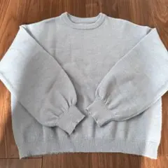 ライトブルー 長袖ニットセーター L