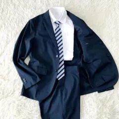 UNIQLO セットアップ　感動スーツ　コットンライク　ネイビー　M