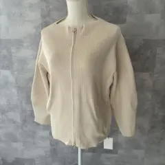 【新品】GRL リブニット ダブルジップ カーディガン ベージュ 長袖 M L
