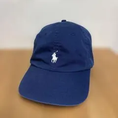 ラルフローレン キャップ　ポニー　紺タグ　青　ネイビー　コットン