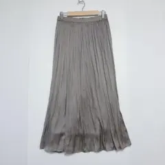 ナチュラルビューティーベーシック プリーツロングスカート ウエストゴム　ギャザー