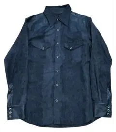 00s archive スタッズ ボタン レザー 切り替え ウエスタンシャツ