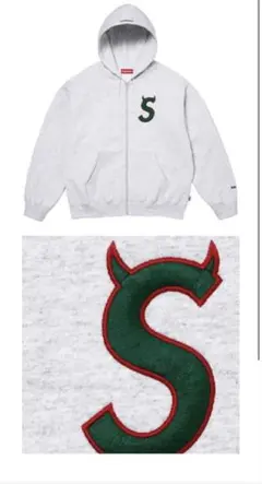 Supreme Sロゴ S刺繍 ネイビー ジップパーカー Lサイズ - メルカリ