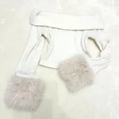 SHEIN オフショルニット ファー袖 XS