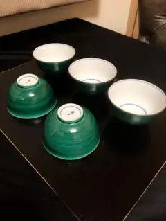 橘吉　鮮やか緑の釉薬　湯呑み5客セット