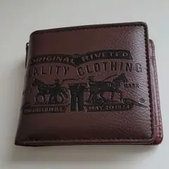 【Levi's】リーバイス 二つ折り財布 中ベラ パスケース付 ブラウン 中古品のサムネイル