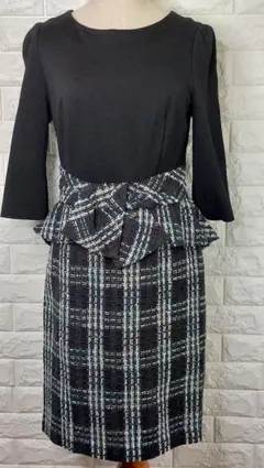 ジャスグリッティー・ツイードペプラムワンピース