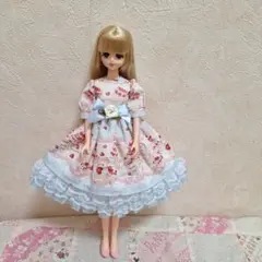 リカちゃんサイズハンドメイドワンピース&ピアスNo.2306・2307双子