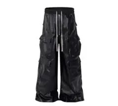 rick owens似　カーゴベラ風パンツ　コーティング