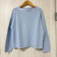 《INDIVI》ライトブルー 長袖ニット 38 洗える