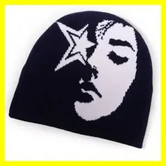 ビーニー ニット帽 フェイス 星 スター Y2K グランジ ストリート パンク