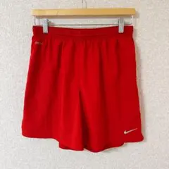 NIKE ショートパンツ ストレート 無地 S 赤 ポリエステル ランニング