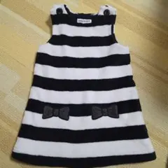 BeBe☆冬用☆ ストライプワンピース 90
