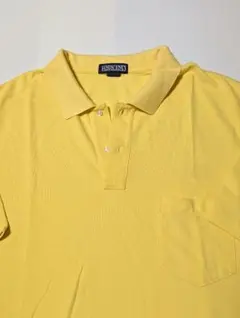 【LANDS' END】良品☆ ポロシャツ 半袖 ポケット付き☆たまご色☆XLのサムネイル