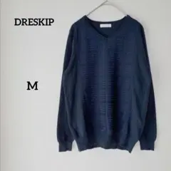 ドレスキップ DRESKIP ニット セーター 長袖 ネイビー Vネック M