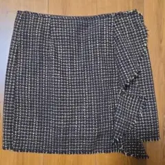 チェック柄フリンジタイトスカート Sサイズ