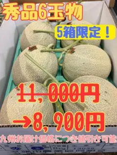 地域によって値引き】夕張メロン共撰品秀品6玉 1玉約1.3kg※掲載は九州