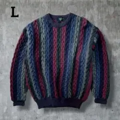 ヴィンテージ 3Dニット 90s 立体 ケーブル編み　COOGI系 ウールニット
