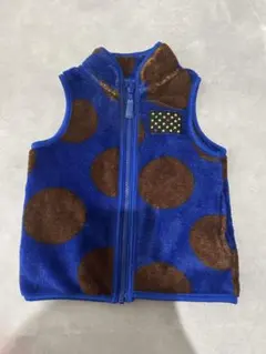 水玉模様フリースベスト ベビーベスト