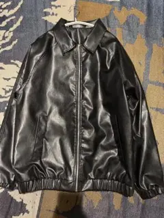 ブラック合成皮革ジャケット