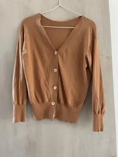 美品【Spick & Span】ICECOTTONVカーデ　キャメル