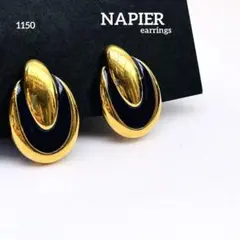 1150 ヴィンテージ イヤリング NAPIER ゴールド ネイビー エナメルのサムネイル
