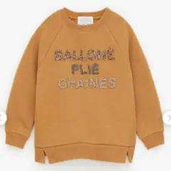 ZARA ザラ キッズ トレーナー ビーズロゴ　 オレンジ120 オーバーサイズ