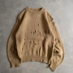 60s ニット 襤褸 雰囲気 セーター 100% Shetland Wool