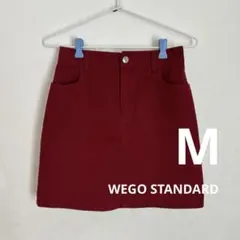 WEGO STANDARD Ｍ　赤 エンジ色　ミニスカート 前面ボタン付き