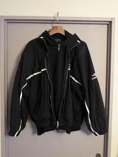 BALENCIAGA 3B スポーツアイコン フーデッドトラックジャケット 黒