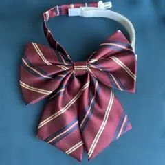 制服リボンタイ ワインレッド ストライプ