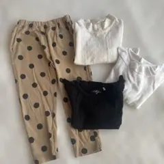 UNIQLO GUパンツと長袖ロンT まとめ売り4点セット　100size