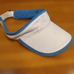 アディダスサンバイザー 白×サックス 54センチ〜57センチ