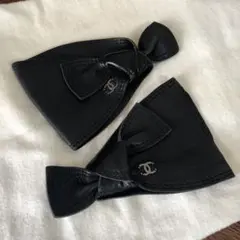 CHANEL シャネル レザーグローブ フィンガーレス ココマーク ブラックのサムネイル