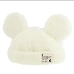 ディズニー　キャップ58cm 白ボア　被り物