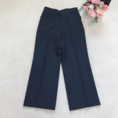 クロコダイル シンプルパンツ レディースボトム ベーシック カジュアル 無地 紺のサムネイル
