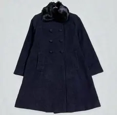 ラビット リアルファーコート アンゴラ混 スーツ フォーマル M ダブルボタン