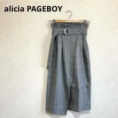 alicia PAGEBOY アシメタイトスカート チェック柄 グレー Sのサムネイル