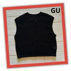 【GU】3Dニット☆メッシュベスト☆黒☆Mサイズ☆新品☆春物