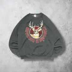 90sヴィンテージUSA製JERZEESスウェットアニマルプリントグレーXL古着