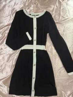 Vida Rosso ボタン付きニットワンピース ミニ丈M
