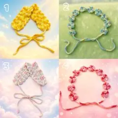 ハンドメイド　ヘアバンド　カチューシャ　ヘッドドレス　かぎ針編み　2個セット
