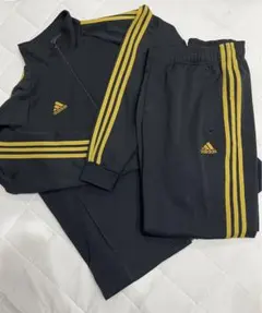 adidas アディダス ジャージ 黒金 上下セット《Lサイズ》