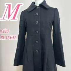 ELLE PLANETE エルプラネット ブラック ロングコート M きれいめのサムネイル