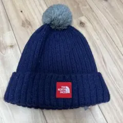THE NORTH FACE ポンポン付きニット帽 ネイビー
