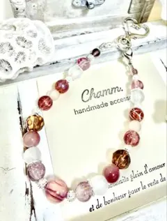 携帯ストラップ♡スマホストラップ♡バッグチャーム♡大人ピンク