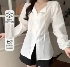 【美品】DAZY ソリッドカラー カジュアル ドローストリング長袖シャツ