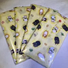 ガーゼ手ぬぐい　黄色　新品　4枚セット